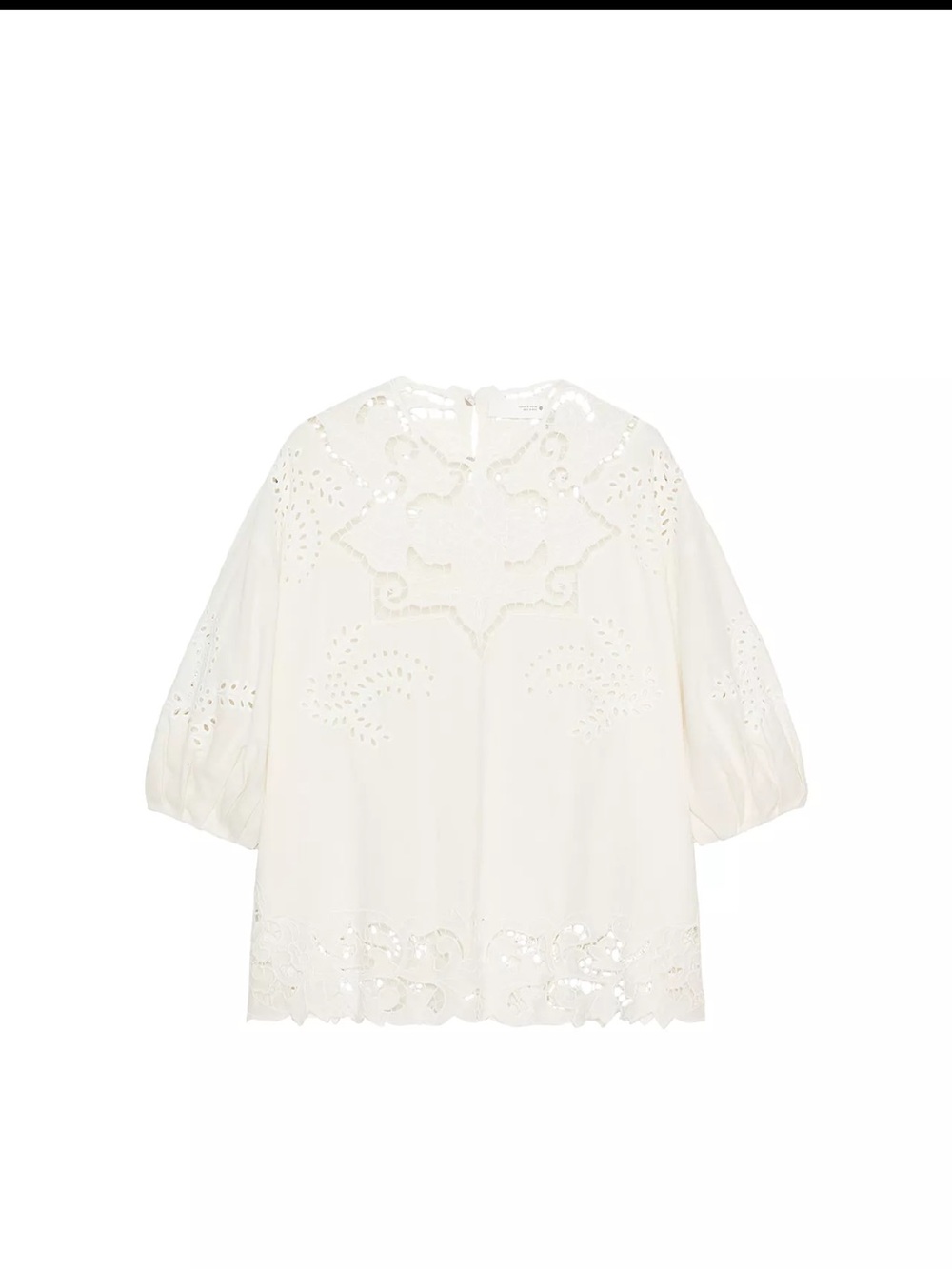 Zara White Embroidered Lace Chemise - M